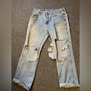 Wrangler Distressed Vintage Regular Fit Jeans Size 35x30